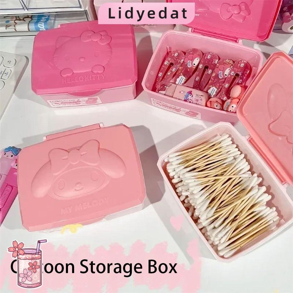 Lidyedat165 1 ชิ้นกล่องเครื่องประดับ, สําลี Kawaii การ์ตูนกล่องเก็บ, พลาสติกสาวของขวัญอะนิเมะ Tabletop Organizer