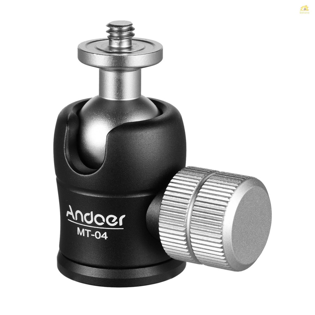 Andoer MT-04 Mini Ball Head 360 องศา Panoramic Ballhead มาตรฐาน 1/4 สกรูสําหรับติดตั้งกล้อง DSLR Light Stand Monopod ขาตั้งกล้อง Professional การถ่ายภาพอุปกรณ์เสริม