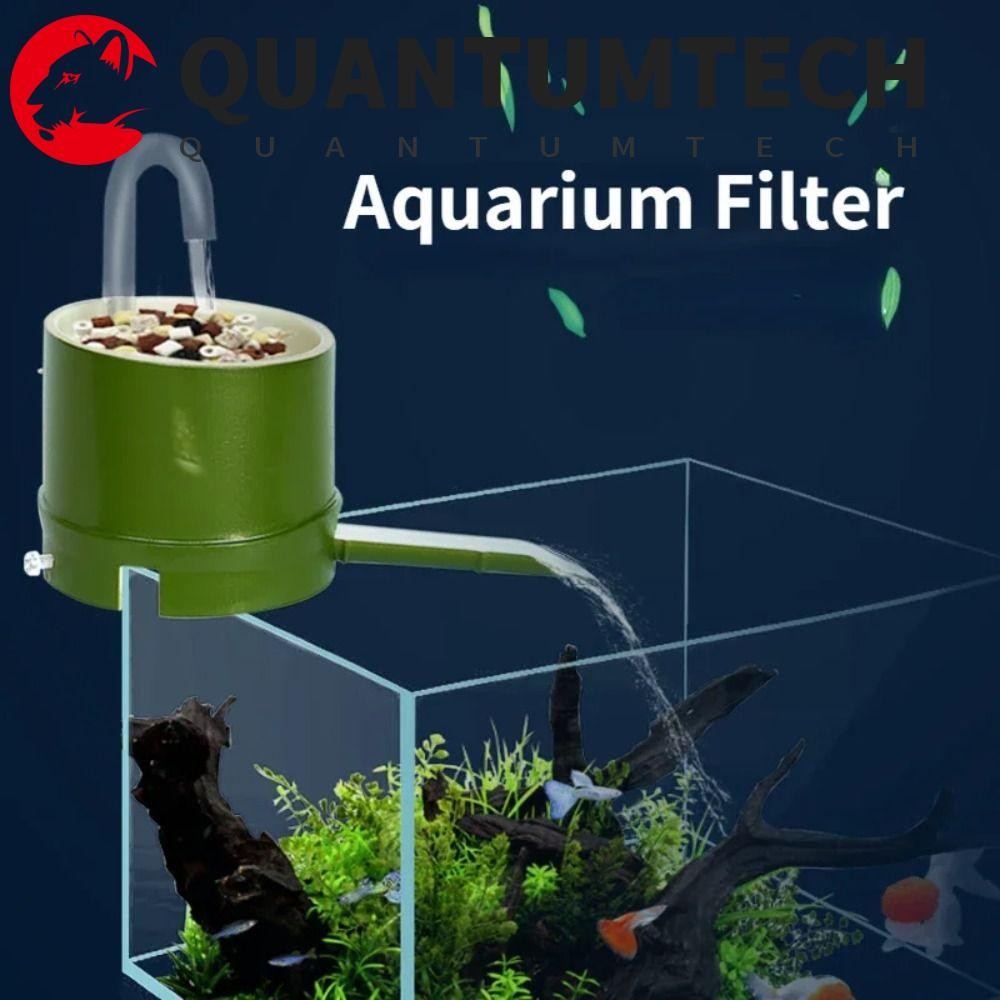 Quantumtech Aquarium กล่องกรอง,ติดผนังภายนอกถังปลา,เป็นมิตรกับสิ่งแวดล้อมหลอดไม้ไผ่ประเภท Top-mounted 3 In 1 กล่องหยดน้ํา Purification