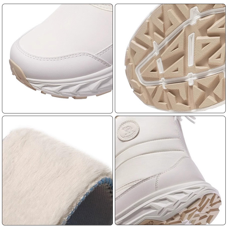 CAMEL SPORTS รองเท้าลุยหิมะกลางแจ้งฤดูหนาวผู้หญิงบวกกํามะหยี่อบอุ่นกันน้ํากันลื่นสูงด้านบน