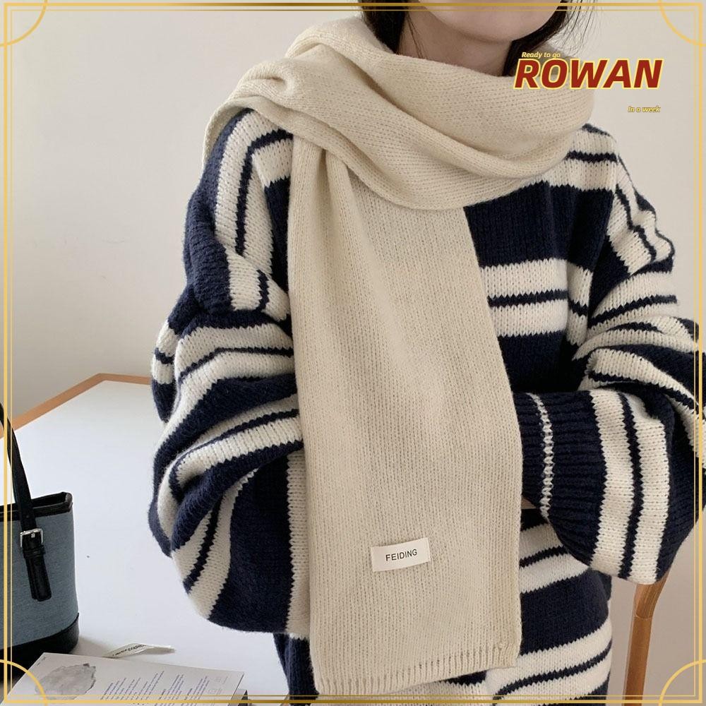 Rowans ผ้าพันคอข้าม, สีทึบผ้าพันคอถักทําด้วยผ้าขนสัตว์, Neckerchief Wrap Thicken คออุ่นหญิง
