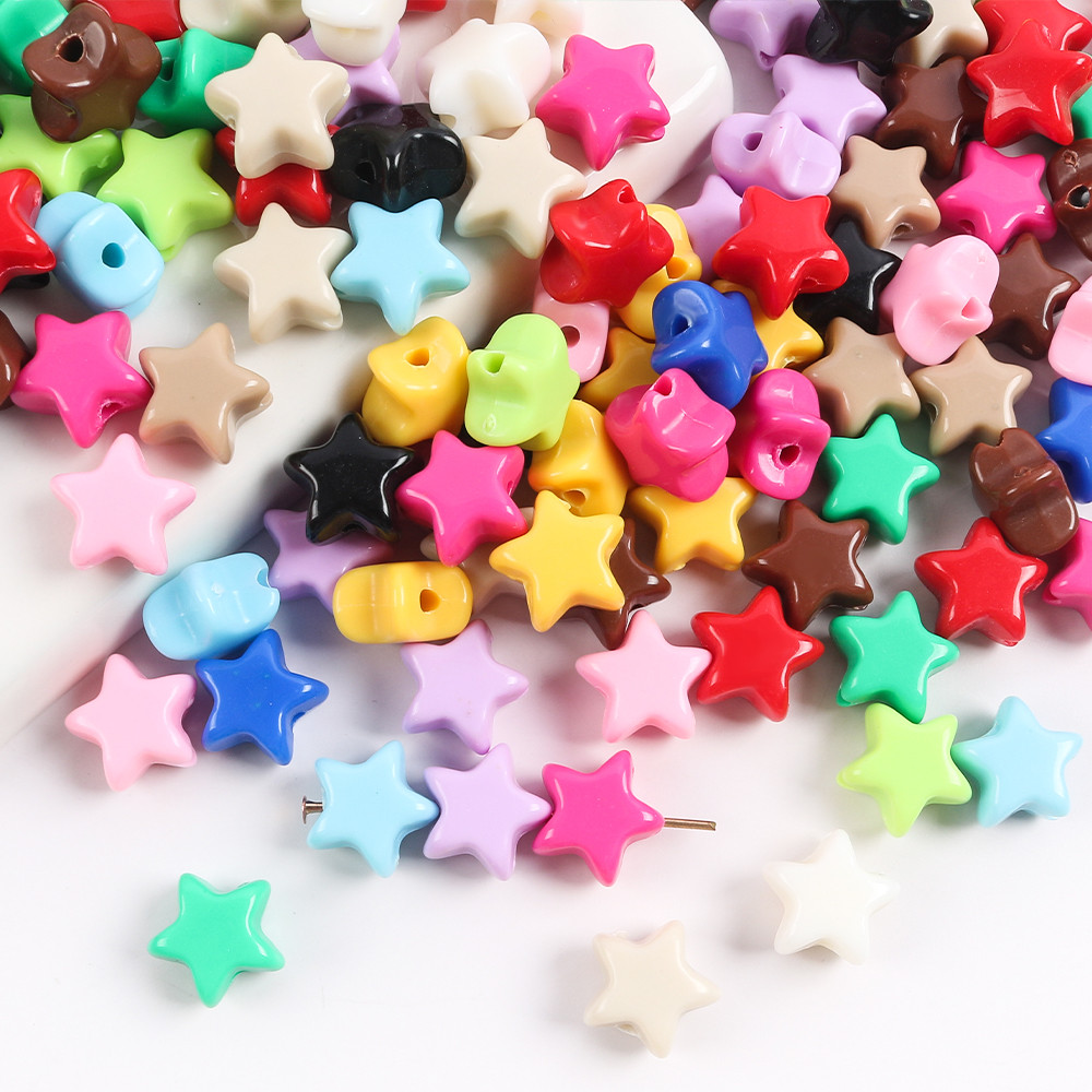 30pcs 11 มม.Ster รูปร่าง Soild สี Luminous ลูกปัดหลวม Spacer ลูกปัดสําหรับ Jewellery เครื่องหมาย DIY สร้อยข้อมือพวงกุญแจอุปกรณ์เสริม