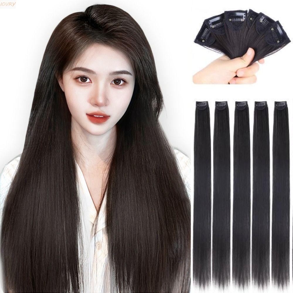 ผมยาวตรงสีงาช้าง 2 ชิ้น, ชิ้นผมปลอมสังเคราะห์ทนความร้อน, คลิปไม่มีรอยต่อ ทําเอง ในนามสกุลผมที่มองไม่เห็นสําหรับผู้หญิง