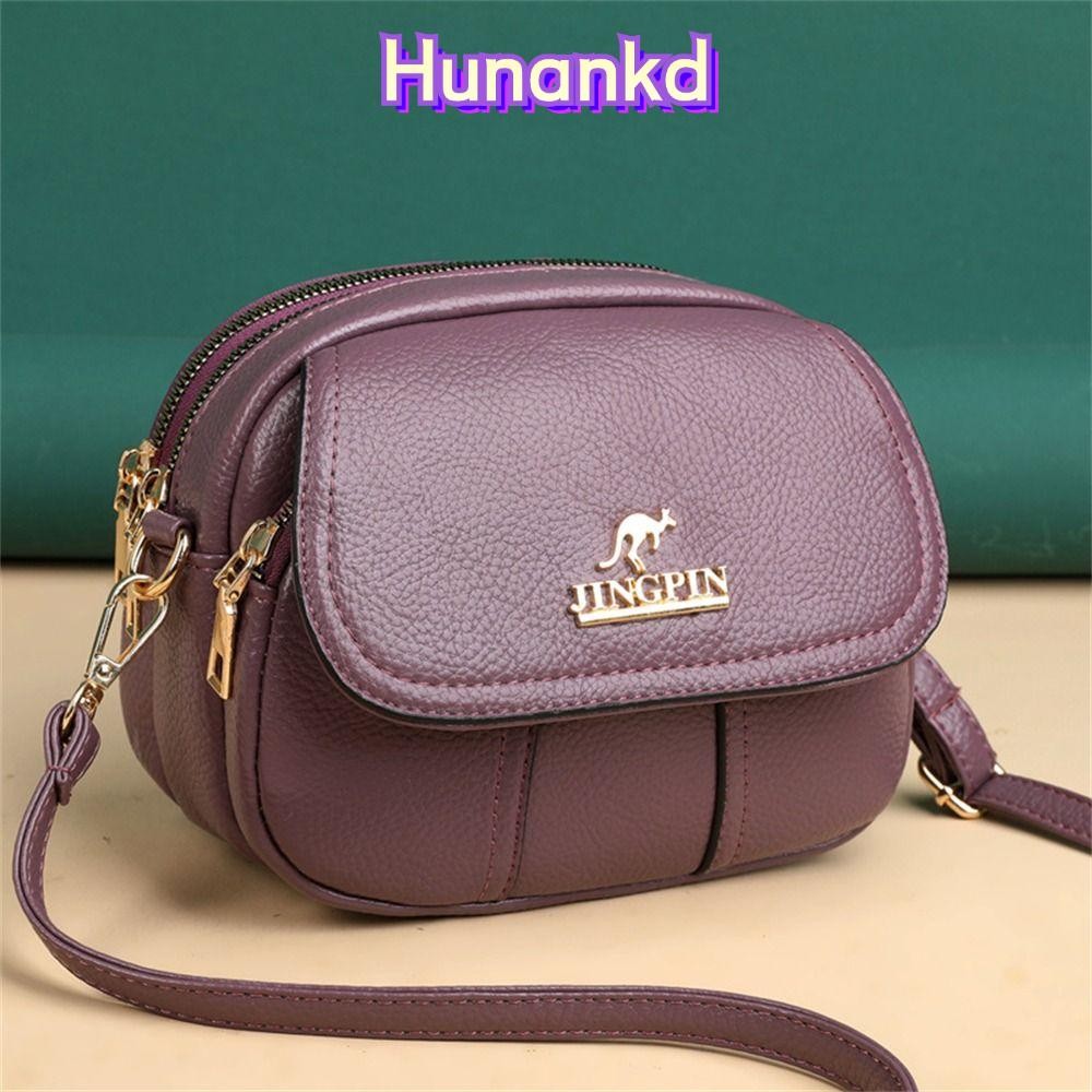 กระเป๋าสะพาย HUAN, กระเป๋าสะพายข้างสีทึบหนัง PU, กระเป๋าถือขนาดเล็กแฟชั่นหญิง