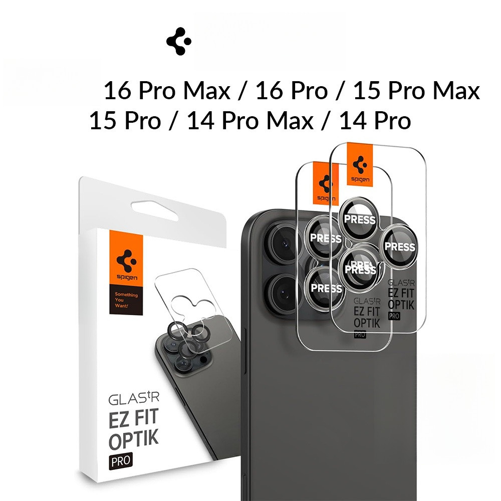 [1แพ็ค] SGP สำหรับ iPhone 16 Pro max/ 16 pro/ 15 Pro max/ 15 pro/ 14 Pro max/ 14 Pro กล้องเลนส์ป้องกัน EZ Fit Optik Pro