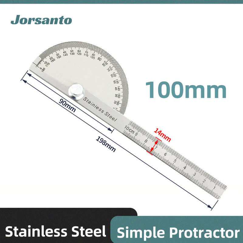 Goniometer Stainless Steel Protractor Metal Ruler Multi Angle Measuring Ruler Carpentry Tool Angle M
