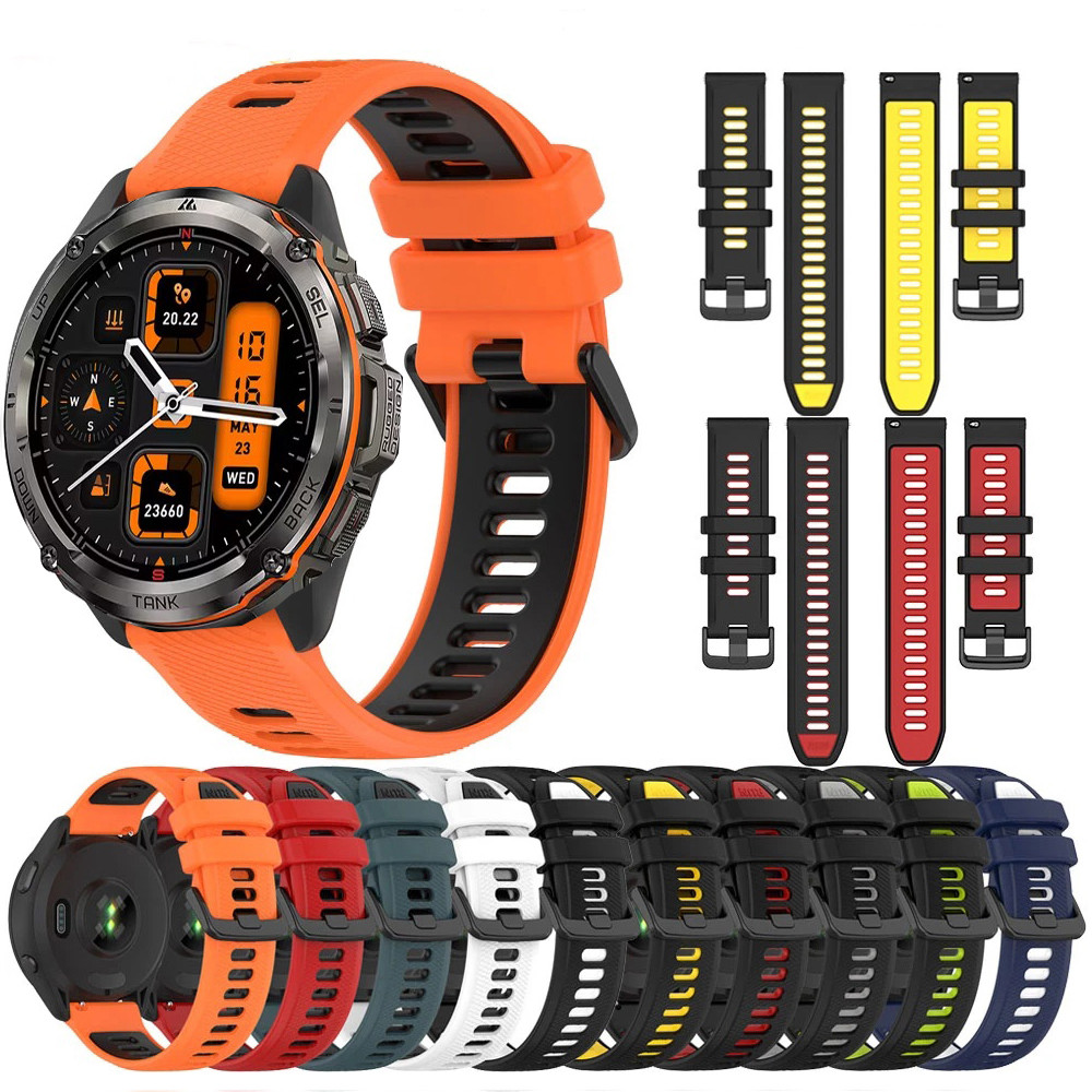 กีฬาซิลิโคนสําหรับ KOSPET TANK T3 Ultra Quick 20 มม.22 มม.สายรัดข้อมือสําหรับ KOSPET TANK T3 Ultra A