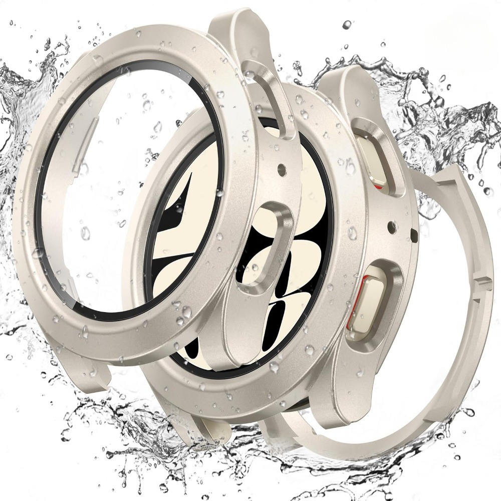 เคสกันน้ําสําหรับ Samsung Galaxy Watch FE/6/5/4 40 มม.เคสกันชนป้องกันพร้อมกระจกนิรภัยป้องกันหน้าจอไม่มีหมอก Hard PC ฝาครอบ