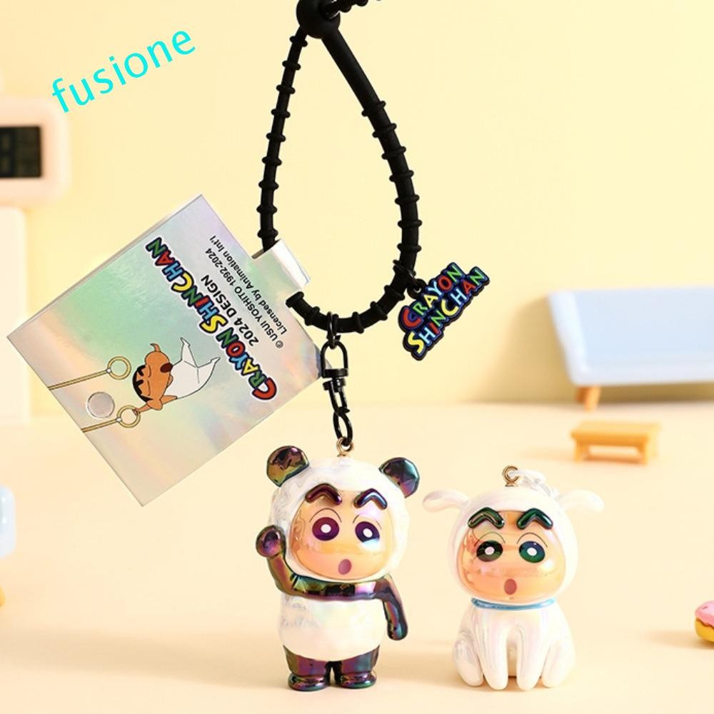 Fusionedge Crayon Shin Chan พวงกุญแจ, การ์ตูน Electroplating Series อะนิเมะตัวเลขรุ่นจี้, ตุ๊กตาแพนด้า Creative Action Figure อะนิเมะพวงกุญแจอุปกรณ์เสริมกระเป๋า
