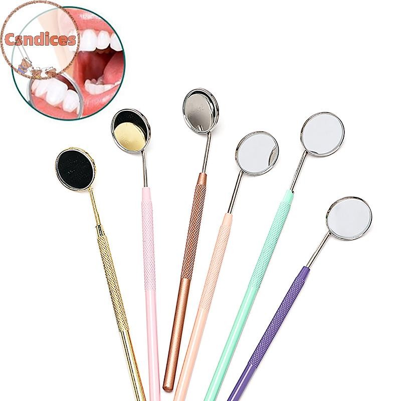 Csndices กระจกสแตนเลสนํากลับมาใช้ใหม่ Multicolor Oral Mirrors เครื่องมือสุขอนามัยช่องปาก Care เครื่องมือวัสดุ TH