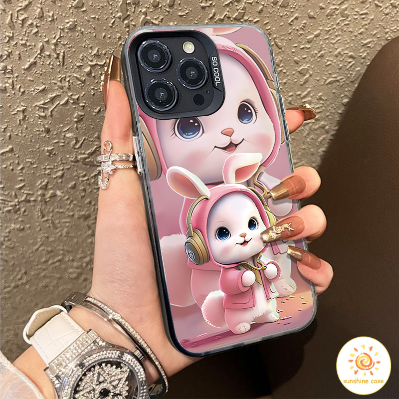 🔥GOOD🔥 เคส iPhone เรียบง่ายสไตล์อะนิเมะกระต่ายแฟชั่น 3 มิติ ไอโฟน11 For iPhone12 13 14 15 16 Pro MAX X XS XR XS 7 8Plus