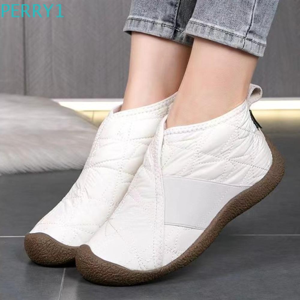 Perry Plush Snow Boots,น้ําหนักเบากันน้ําตุ๊กตารองเท้าผู้หญิง,แฟชั่นแพลตฟอร์มHomewear Anti Slip Thickenรองเท้าอุ่นหญิง