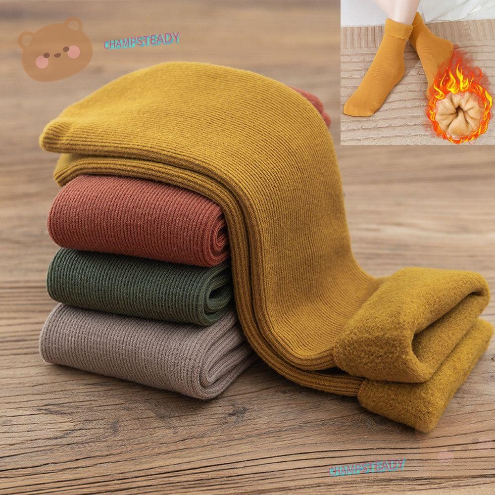 Champsteady ถุงเท้าพื้นกํามะหยี่ Thicken Seamless Sleeping Warm Hosiery