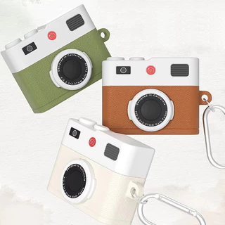 เคสแฟชั่นออกแบบกล้อง เหมาะสําหรับ for airpods 4 เคส 3 Pro 2 ซิลิโคนป้องกันฝาครอบ พร้อมฝาครอบพวงกุญแจ เปลือกกันกระแทก