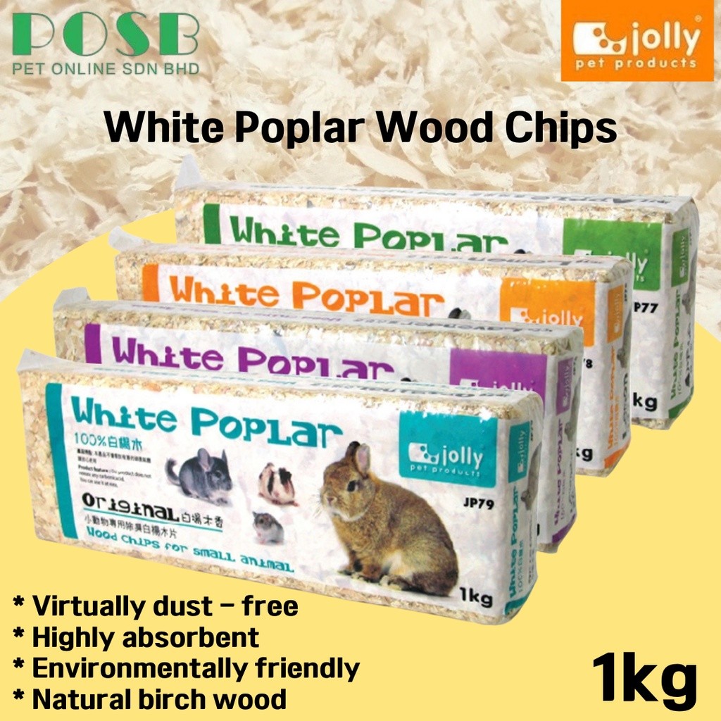 Jolly White Poplar Wood Chips/ Wood Shaving Bed 1kg(JP76,77,78,79) / Kerpek Kayu Poplar Putih