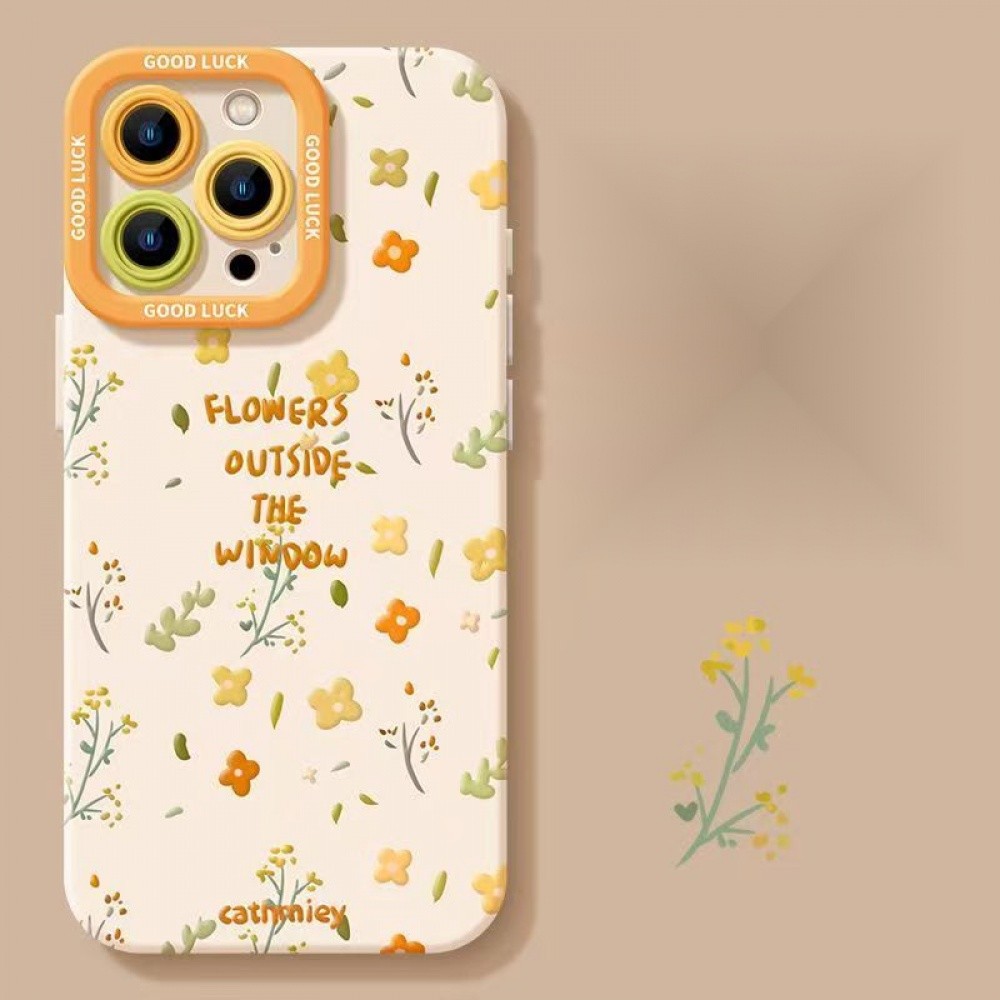 ดอกไม้สดและเรียบง่ายพืชเคสโทรศัพท์สําหรับ iPhone16/15/14/13/MINI/12/11/Pro MAX/X/XS/XR/7/8/6 กันกระแทกและ drop-proof ครอบคลุมเต็มรูปแบบซิลิโคนเหลวนักเรียนป้องกันกรณี