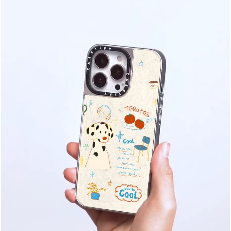 Casetify X You So Cool แม่เหล็กดูด Black & Sliver กระจก IPhone กรณี IPhone 16 15 14 13 12 Pro Max Plus Hard กลับกรณีฝาครอบกล่องแกะสลักโลโก้