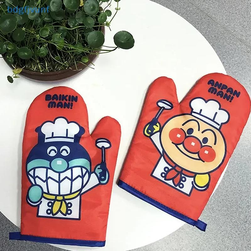 Bdgf การ์ตูน Anpanman สองด้าน Pring ถุงมือฉนวนกันความร้อนเตาอบไมโครเวฟหนาห้องครัว Anti Scalding ถุงมือ TH
