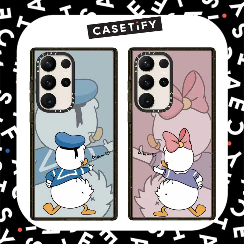 【Acrylic Case】CASETiFY เพื่อนเคสโทรศัพท์สําหรับ Samsung Galaxy S24 Ultra / Galaxy S23 Ultra / Galaxy S22 Ultra / Galaxy S23 24 Plus Black Glitter ฝาครอบป้องกัน