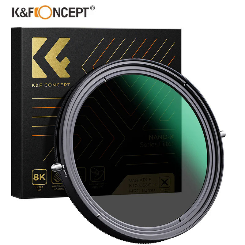 K&F Concept Nano-X Variable ND Filter ND2-ND32 & Polarizing 2-in-1 Filter for Camera Lens Filter 58m