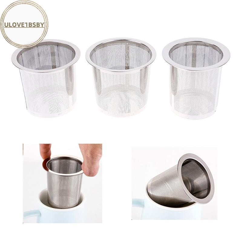 Ulove1bsby ตาข่ายกรองชา Infuser กรองใบรั่วตะแกรงถ้วยโลหะสแตนเลส TH