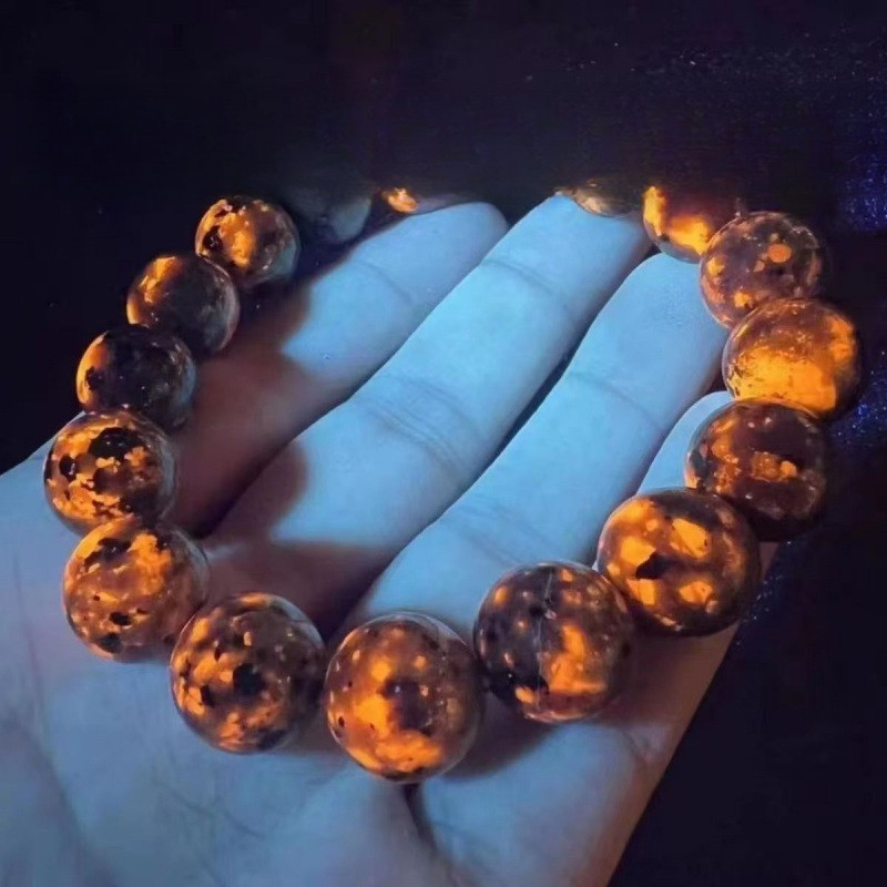 [ในสต็อก] สร้อยข้อมือหินเปลวไฟธรรมชาติสร้อยข้อมือลูกปัดแฟชั่นและเรียบง่ายใหม่