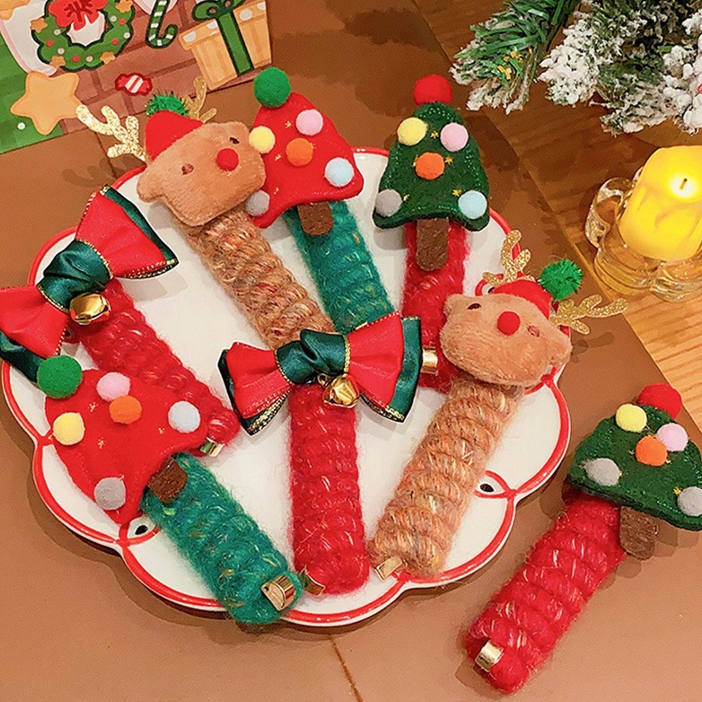 คริสต์มาสเด็กโทรศัพท์สายผมน่ารัก Elk Bow Tree เด็ก Elasitc ยางรัดสาว Xmas ของขวัญ