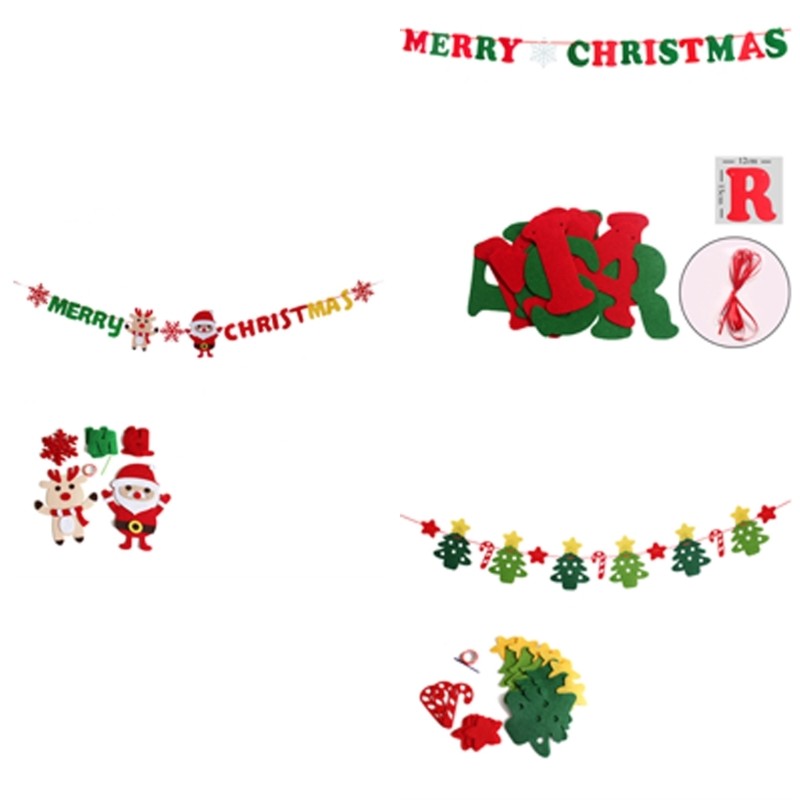 YU ตกแต่งตามฤดูกาลพร้อมธงแขวนธีมคริสต์มาส Functional Christmas Santa แบนเนอร์สําหรับเทศกาล Home Shop