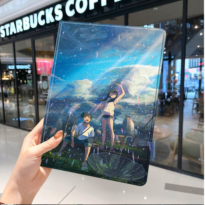 Japaneseanimeyourname เคส Ipad 2024 Pro-13in(9.7-in)Air3/4/5 หมุนโปร่งใส 6th 5th 7th 8th 9th 10th 20