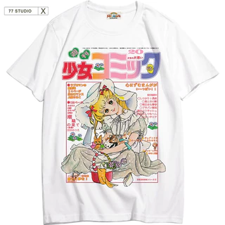 COD（จัดส่งภายใน 24 ชั่วโมง）เสื้อยืด oversized t shirt ลายการ์ตูน cotton สไตล์ญี่ปุ่น สีขาว เสื้อ