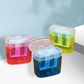 กบเหลาดินสอสี่สีคู่หลุมพลาสติกคู่มือกบเหลาดินสออุปกรณ์การเรียน