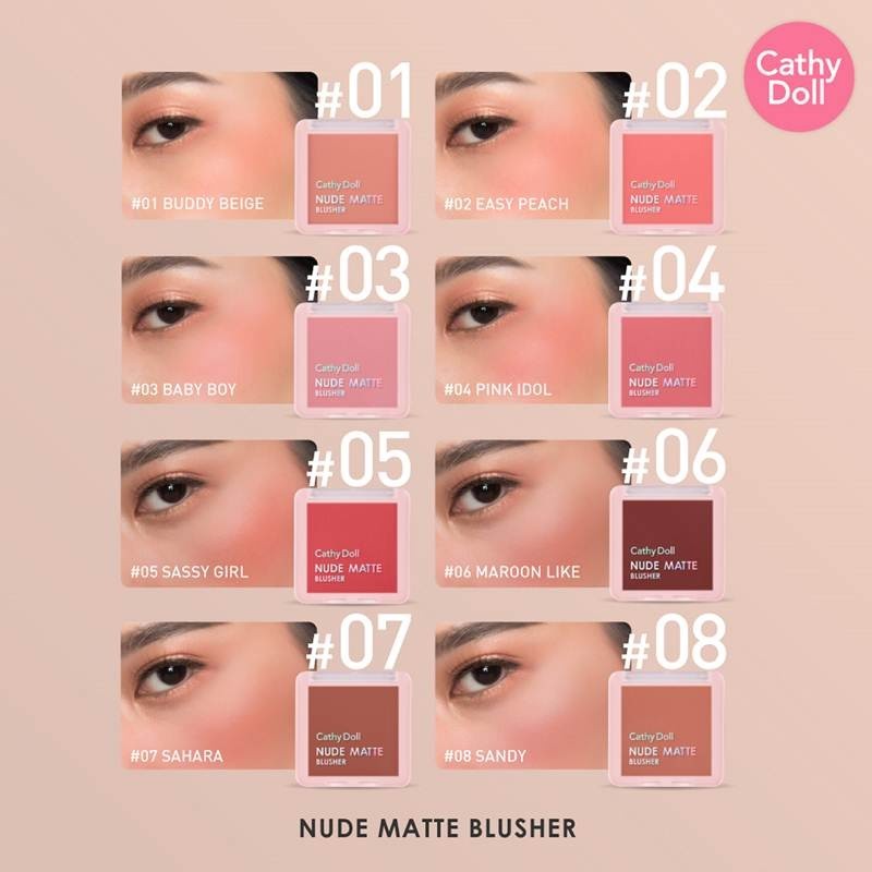1 ชิ้น บลัชออน เคที่ดอลล์ นู้ด แมทท์ บลัชเชอร์ Cathy Doll Nude Matte Blusher 6 g.x 1 - รูปที่ 2