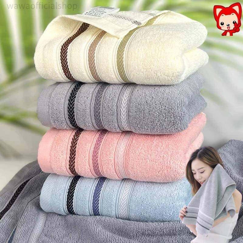 ผ้าขนหนูผ้าฝ้าย ซับน้ำดีขนไม่หลุด นุ่มสบาย ผ้าเช็ดตัวCotton 100%พร้อมส่ง 73X33 เช็น เหมาะสำหรับเด็กและผู้ใหญ่