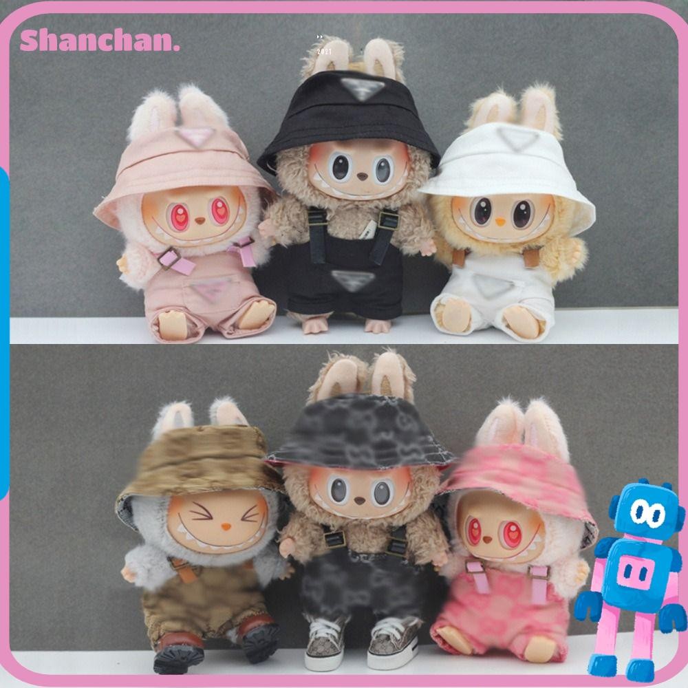Shanchan ตุ๊กตา Rompers, Handmade 17 ซม.Labu Labubu Strap Pants, หลายรูปแบบเปลี่ยนตุ๊กตา DIY เปลี่ยนเสื้อผ้า 10 ซม.ตุ๊กตาผ้าฝ้าย