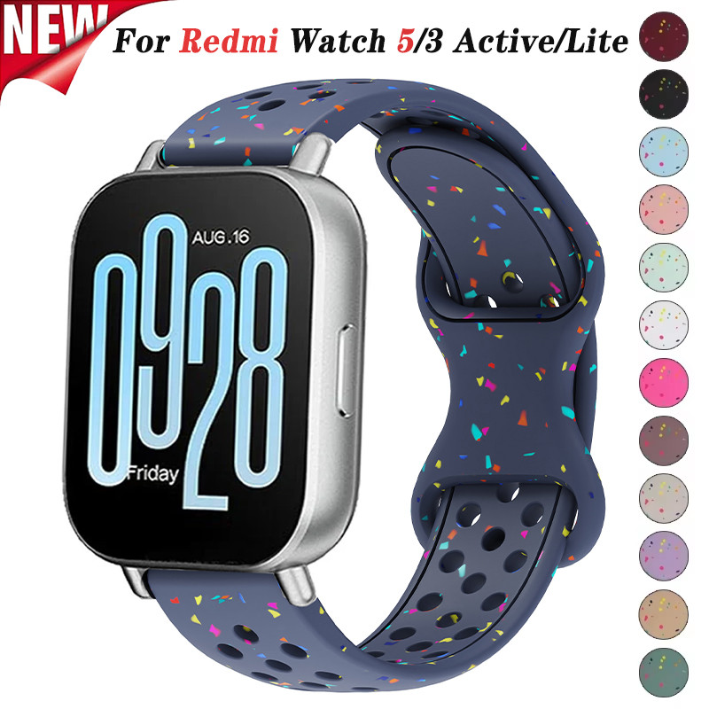 สีจุดสายรัดซิลิโคนสําหรับ Redmi Watch 5 Active 5 Lite 22 มม.สร้อยข้อมือกีฬาสําหรับ Redmi Watch 3 Active 3 Lite เปลี่ยนวง