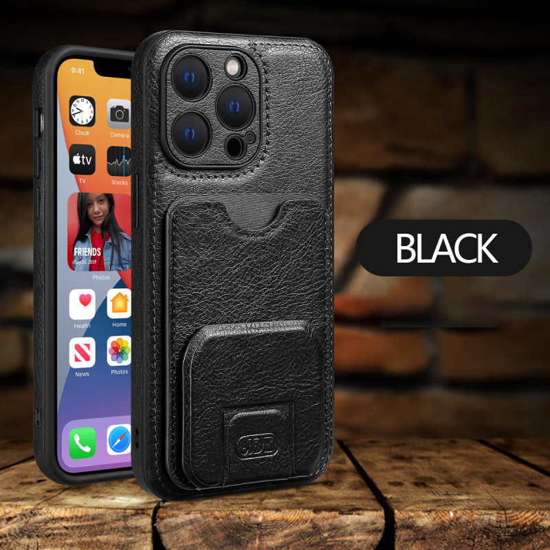 กระเป๋าสตางค์หรูพร้อมช่องใส่การ์ด ขาตั้ง ซองหนัง PU สำหรับ iPhone 16 Pro Max 15 14 13 12 11 Pro Max Plus ปกหลังนุ่มป้องกันการตก