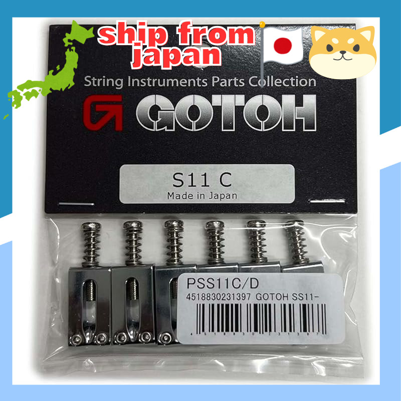 GOTOH Electric Guitar Saddle Set - Nickel, Chrome & Gold Variants