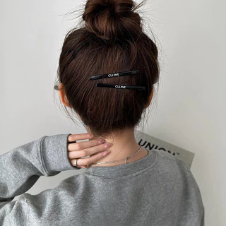 Ins กิ๊บติดผมตัวอักษรโลหะหญิงคลิปด้านข้างแบนคลิป Duckbill