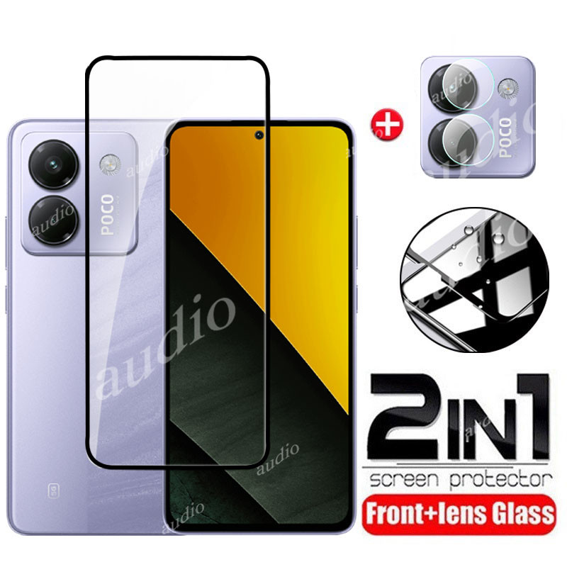 Poco M7 Pro 5G 2in1 กระจกนิรภัยฟิล์มสําหรับ POCO M7 Pro POCO M7Pro 5G 2025 ป้องกันหน้าจอ Soft HD เลน