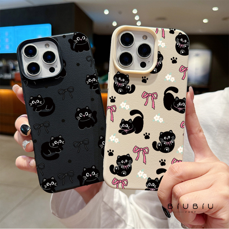 แอปเปิ้ลโทรศัพท์ โบว์แมว สำหรับ iPhone เคสไอโฟน 13 12 11 PRO MAX X XS MAX 16 15 14 XR 7/8PLUS จัดส่งจากประเทศไทย