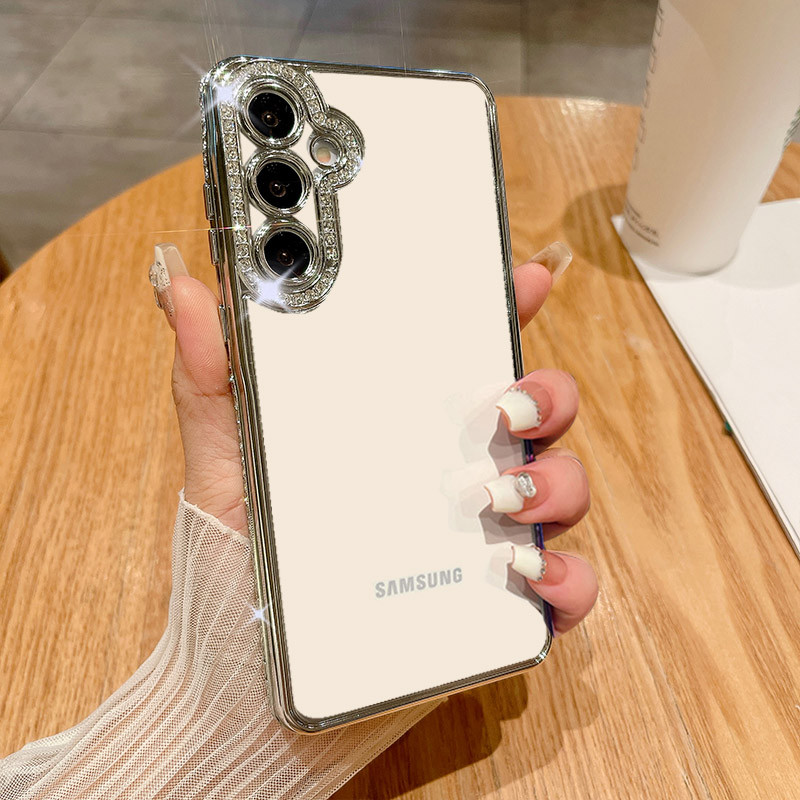 ชุบโปร่งใส Bling Glitter เพชรสําหรับ Samsung A16 A06 A26 A36 A56 A14 A34 A54 A55 A15 A24 A25 A35 5G Shinny Rhinestones ซิลิโคนนุ่มฝาครอบป้องกัน - รูปที่ 2