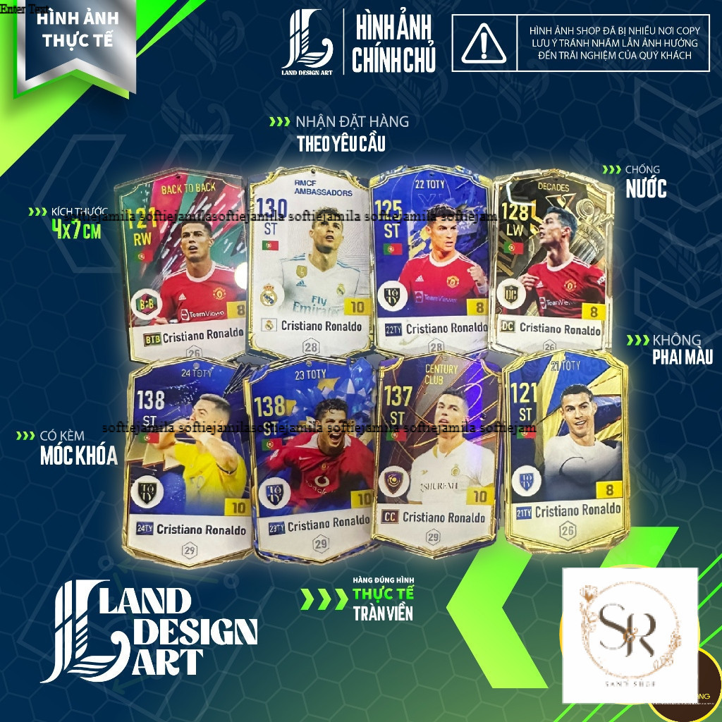 Ronaldo CR7 - พวงกุญแจการ์ดเครื่องเล่น FO4 (FC Online) - พิมพ์ 2 ด้าน - DH