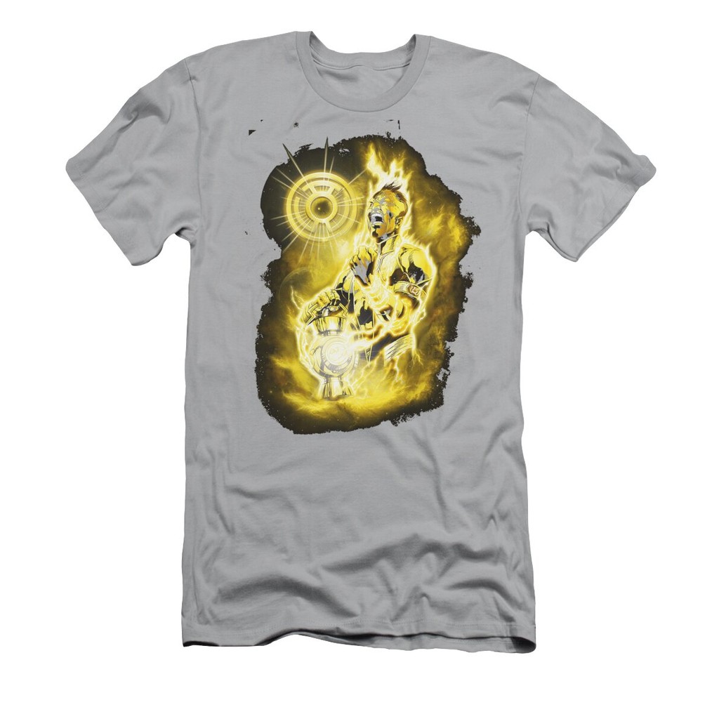 เสื้อยืด Vintage Green Lantern Sinestro Nebula Comics T-ShirtCartoon แท้ Cotton 100% สไตล์ ใส่สบายๆ