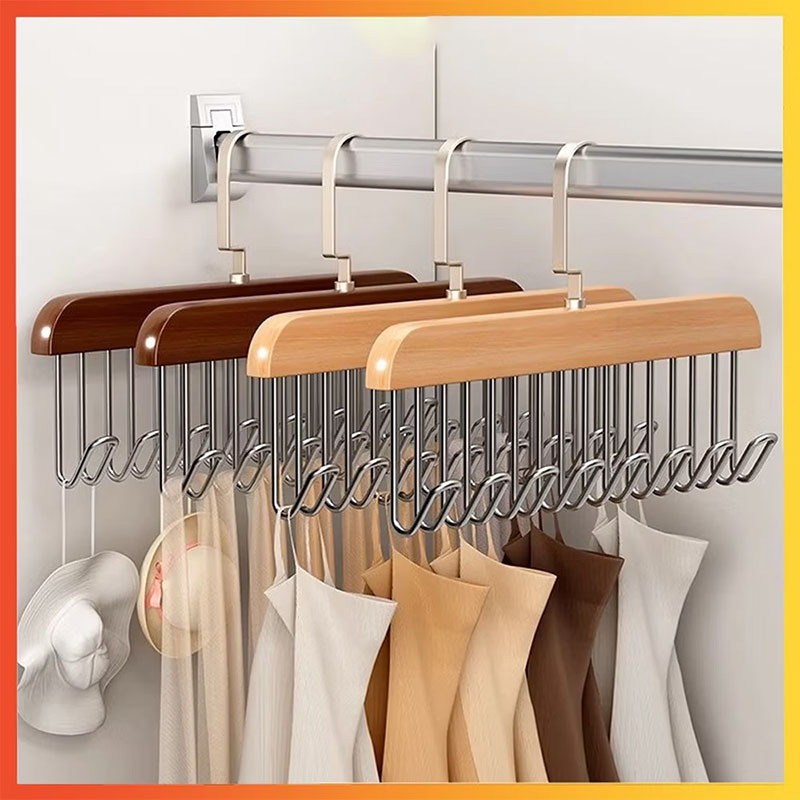 TT HOME01🔥[ราคาสุดคุ้ม ถูกที่สุด]🔥ไม้แขวนเสื้อ 8 ตะขอ กันลื่น ประหยัดพื้นที่ตู้เสื้อผ้า ที่เก็บเสื้อ