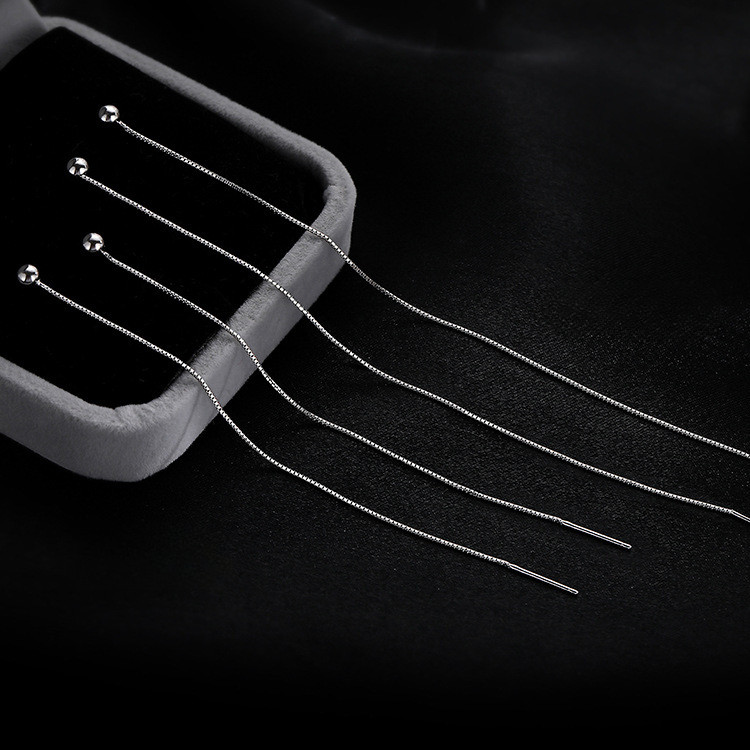 ใหม่ Threader Earings Simple Ball Drop Earings สําหรับผู้หญิงสแควร์เจาะต่างหูชุดอุปกรณ์เสริมเครื่องป