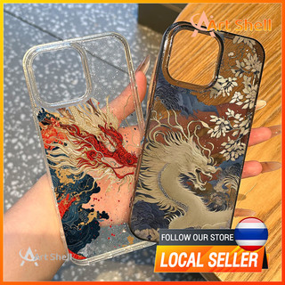 สำหรับ iphone 11 เคสไอโฟน13 มังกรแดง เคสไอโฟน11 pro max 16 15 14 11 12 Pro x xs max xr 7plus 8plus เคส 16 plus วัสดุ TPU