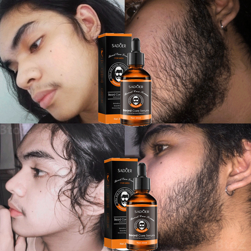 Beard Growth Essential Oil หนวด Growth Beard Grooming Fast เสริม Facial Whiskers หนา Beard Oil Facia
