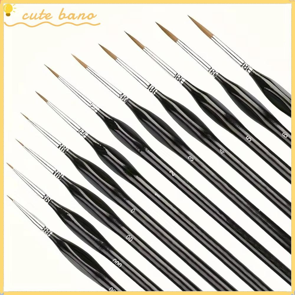 Bano1 11/10pcs Precision Paint Brush Set, Miniature แปรงสําหรับ 40K แปรงสีน้ํา, Micro Tips สําหรับ Fine Detail รุ่น & Art Paint Hand Drawn สีน้ํา