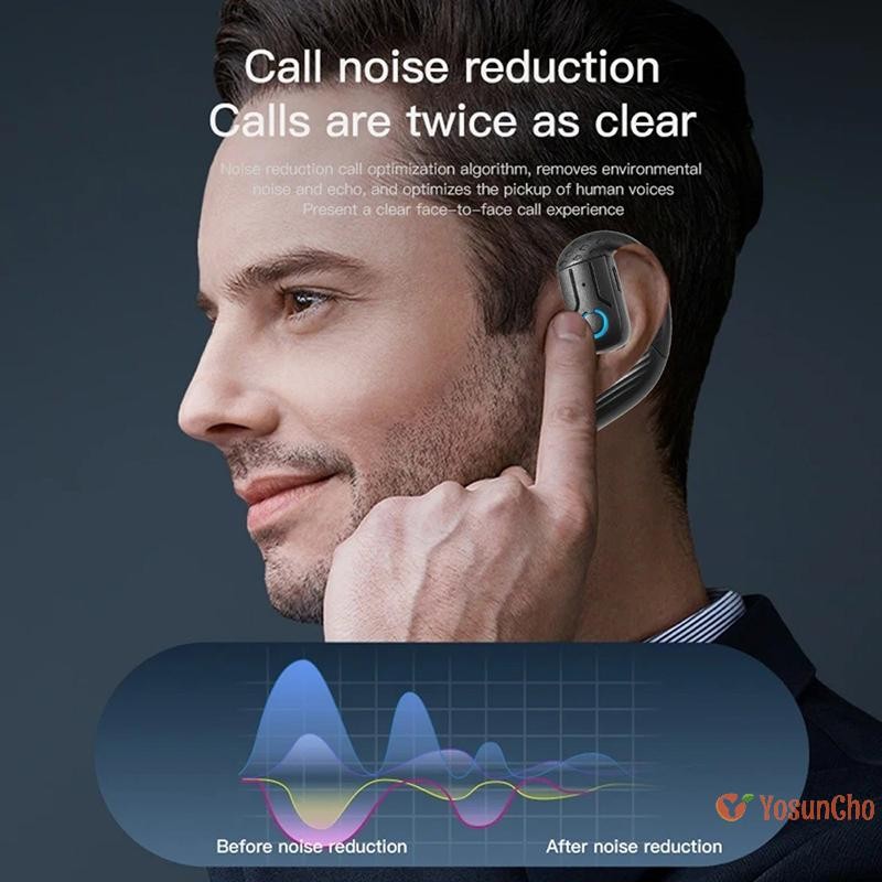 โยซันโช] 5.4 เปิด 180° Rotation ชุดหูฟังธุรกิจไร้สายพร้อมไมโครโฟน Air Conduction Ear-hook Touch Control กีฬา Hifi หูฟังใหม่