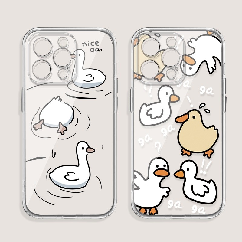 เป็ดสนุกโปร่งใสเคสโทรศัพท์สําหรับvivo Y16 Y17 Y15 Y19 Y20 Y21 Y52 Y55 Y75 Y76 Y78 Y100 Y22 Y27 Y28 Y